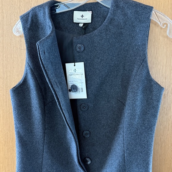 TUCKERNUCK Gray Wool Rhoda Midi Dress Womens Size 2 Small NWT - Picture 5 of 9